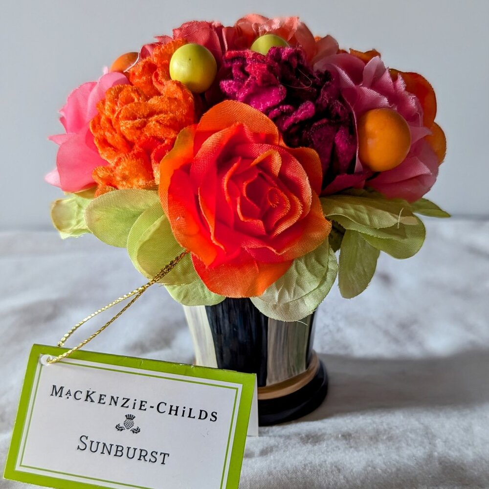 MackenzieChilds miniature Sunburst Flower Bouquet, retired, with Tag